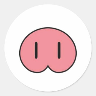 Adesivo Redondo Pig Snout Sticker