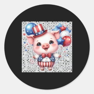 Adesivo Redondo Pig Sticker Patriótico