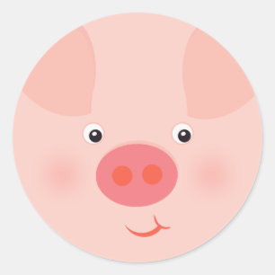 Adesivo Redondo Piggy Barnyard