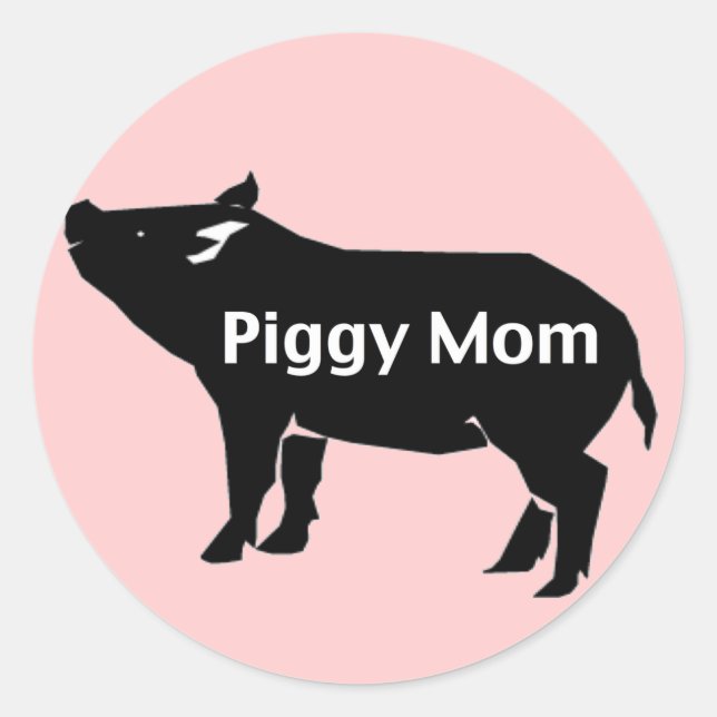 Adesivo Redondo Piggy Mãe (Frente)