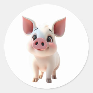 Adesivo Redondo Piglet Stickers
