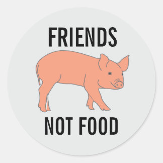 ADESIVO REDONDO PIGS FRIENDS NOT FOOD STICKERS