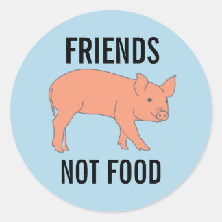 ADESIVO REDONDO PIGS FRIENDS NOT FOOD STICKERS