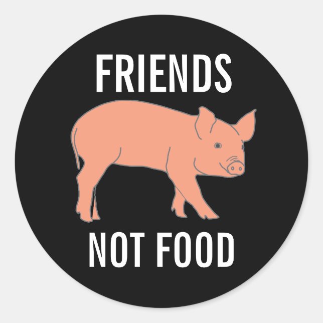 ADESIVO REDONDO PIGS FRIENDS NOT FOOD STICKERS (Frente)