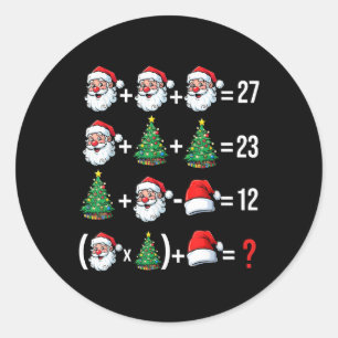 Adesivo Redondo Pijama de Natal engraçado 67 meme Papai Noel profe