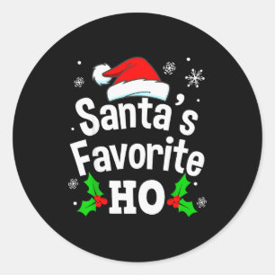 Adesivo Redondo Pijama safado favorito do Papai Noel no Natal engr