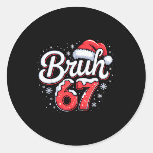 Adesivo Redondo Pijamas de Natal Bruh 67 Meninos Adolescentes Meni