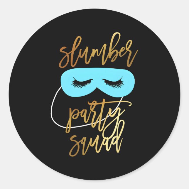 Adesivo Redondo Pijamas De Sleepover Quadrado Para Bomba Para N (Frente)