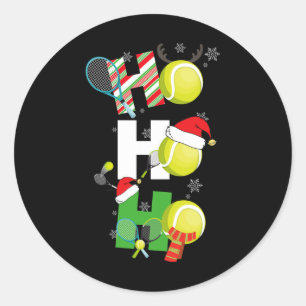 Adesivo Redondo Pijamas Divertidos de Ténis de Natal Jogador com R