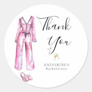 Adesivo Redondo Pijamas Prosecco Chic Festa de Despedida de Soltei