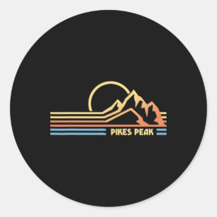 Adesivo Redondo Pikes Peak Colorado Caminhada Alpinista Escalada