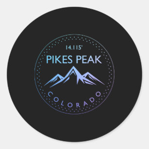 Adesivo Redondo Pikes Peak Colorado Montanhas Rochosas Lembrança d