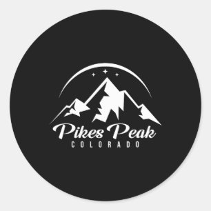 Adesivo Redondo Pikes Peak Colorado Ski Resort Skiting Snowboard