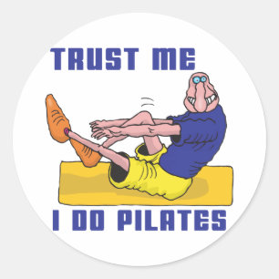 Adesivo Redondo Pilates engraçado