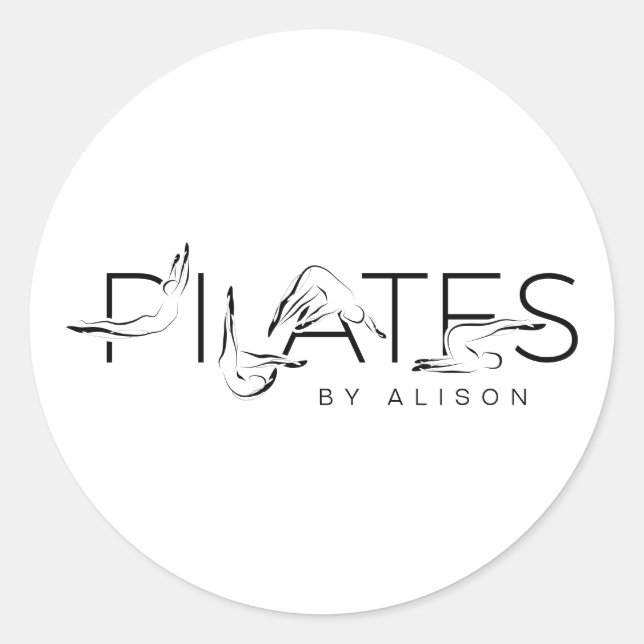 Adesivo Redondo Pilates Instrutor Pilates Letters (Frente)