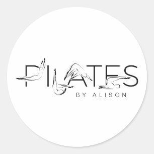 Adesivo Redondo Pilates Instrutor Pilates Letters