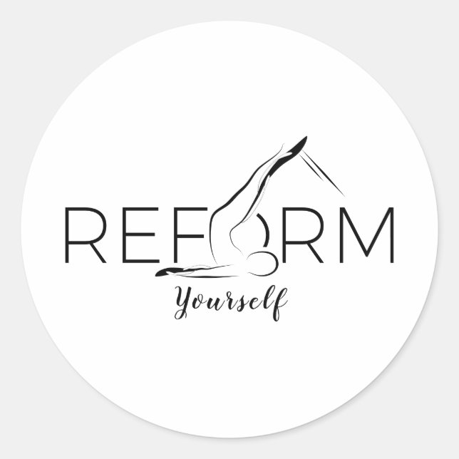 Adesivo Redondo Pilates Instrutor Pilates Reform (Frente)