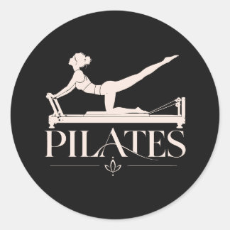 Adesivo Redondo Pilates Reformer-Rosa Pálido Gráfico 