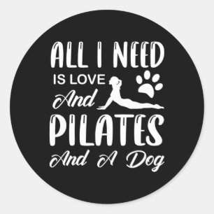 Adesivo Redondo Pilates - Tudo o que Preciso é Amor e Pilates e um