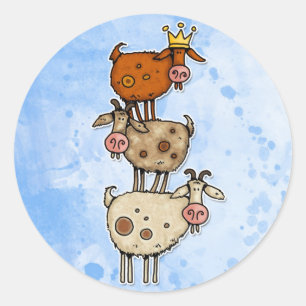 Adesivo Redondo pilha da cabra