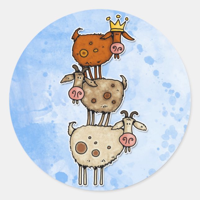 Adesivo Redondo pilha de cabras (Frente)