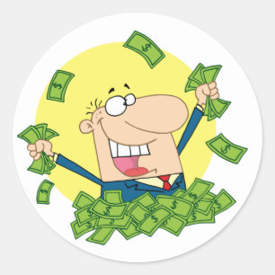 Adesivo Redondo Pilha de Money Stickers