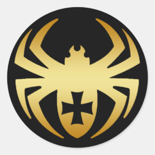 Adesivo Redondo PILHA Dourada COM CRUZAMENTO