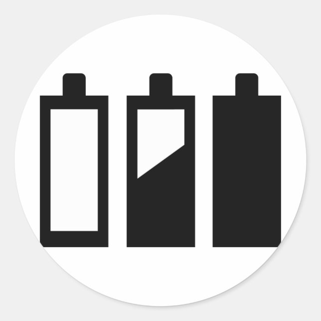 Adesivo Redondo pilhas vazias para cheio (Frente)