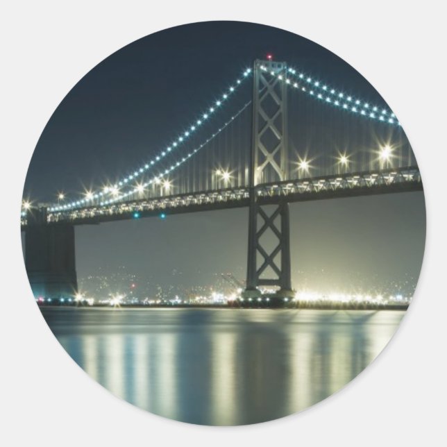 Adesivo Redondo Pilings ao longo do Embarcadero, São Francisco (Frente)