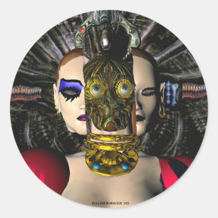 Adesivo Redondo PILOTO da NAVE ESPACIAL de XENIA do ANDROID,