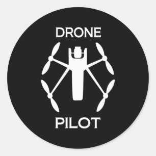 Adesivo Redondo Piloto de Drone de Classes