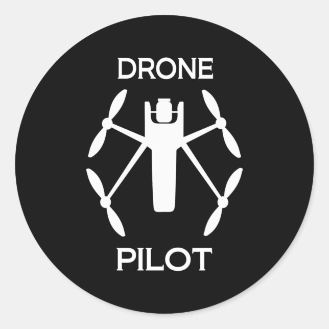 Adesivo Redondo Piloto de Drone de Classes (Frente)