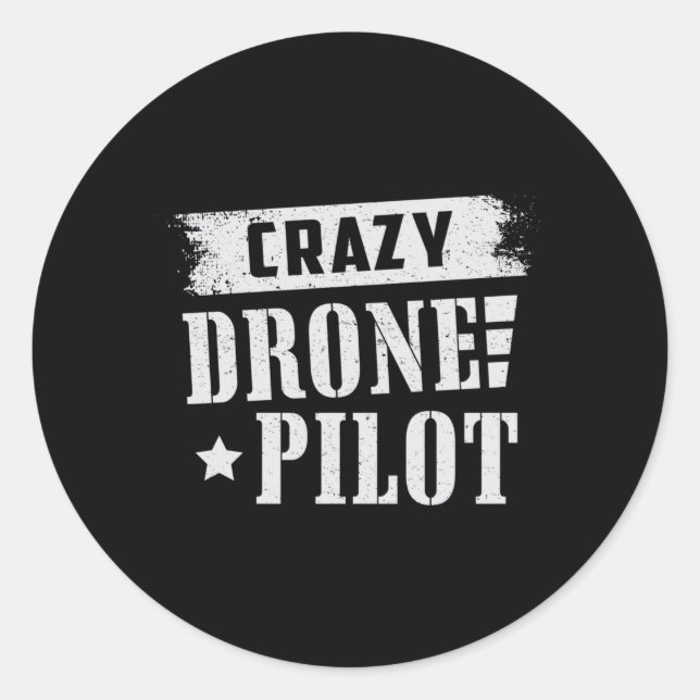 Adesivo Redondo Piloto de Drone Quadcopter Drones de Câmera FPV Pr (Frente)
