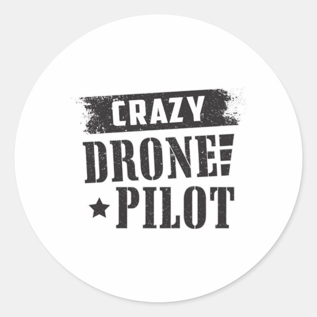 Adesivo Redondo Piloto de Drone Quadcopter Drones de FPV Engraçado (Frente)