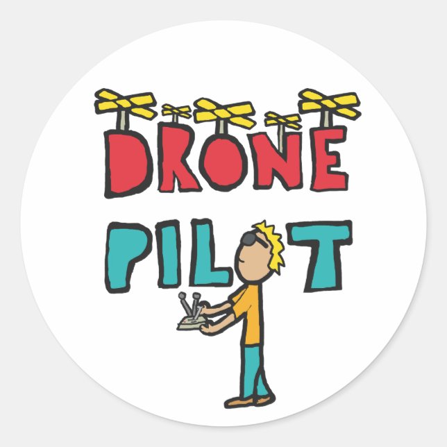 Adesivo Redondo Piloto de drone RC (Frente)