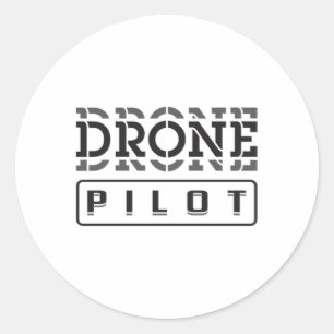 Adesivo Redondo Piloto de drones de drones de fPV drones engraçad