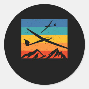 Adesivo Redondo Piloto de planador de planadores de planadores de 