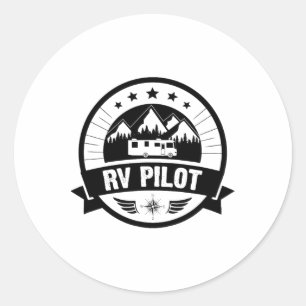 Adesivo Redondo Piloto de Rv Motorhome Engraçado Viagem Rv Para Ho