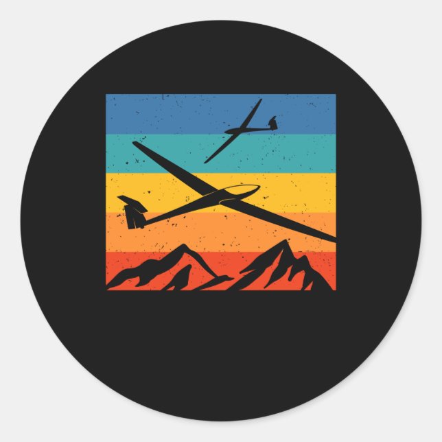 Adesivo Redondo Piloto Glider de Planador de Navegação (Frente)