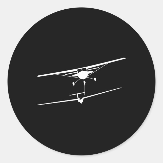 Adesivo Redondo Piloto Glider Sendo Rebocado (Frente)