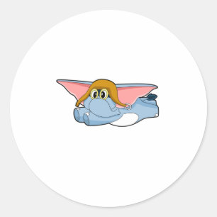 Adesivo Redondo Piloto-piloto de elefante