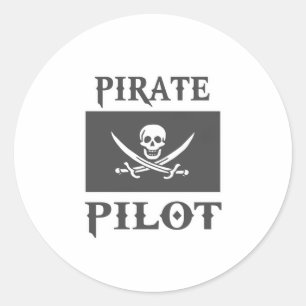 Adesivo Redondo Piloto Pirata