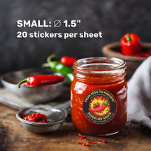 Pimenta com rótulo de chama