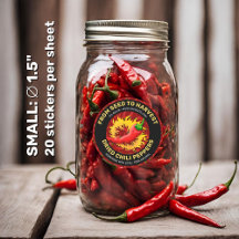 Pimenta com rótulo de chama