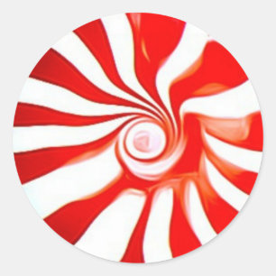 Adesivo Redondo Pimenta-de-menta-pimenta-doce Vinhetas de Natal