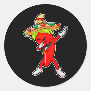 Adesivo Redondo Pimenta-Pimenta-Pimenta-Pimenta-Quente Mexicana