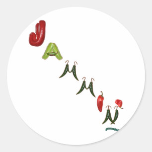 Adesivo Redondo Pimentas de pimentão de Jammin