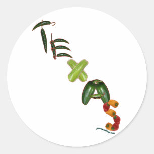 Adesivo Redondo Pimentas de pimentão de Texas