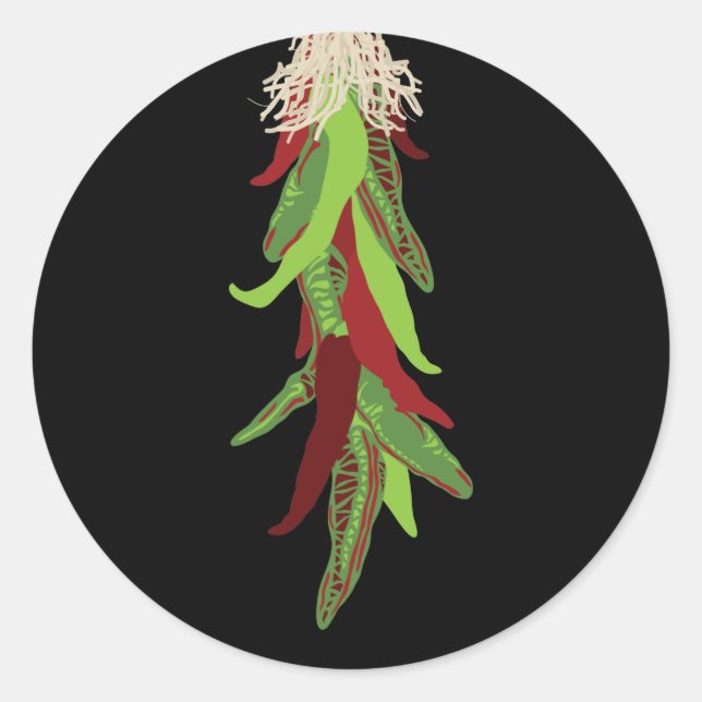 Adesivo Redondo pimentões-chile verdes (Frente)