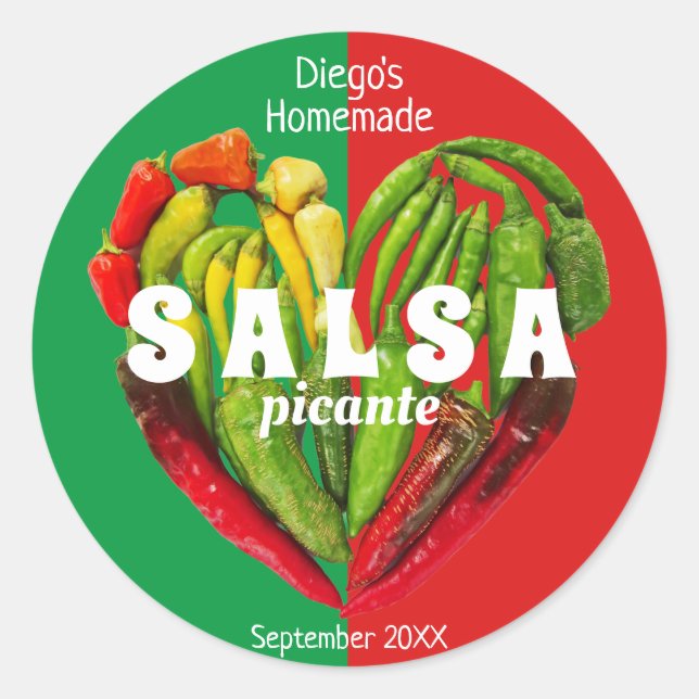 Adesivo Redondo Pimentões chili vermelhos verdes divertidos etique (Frente)